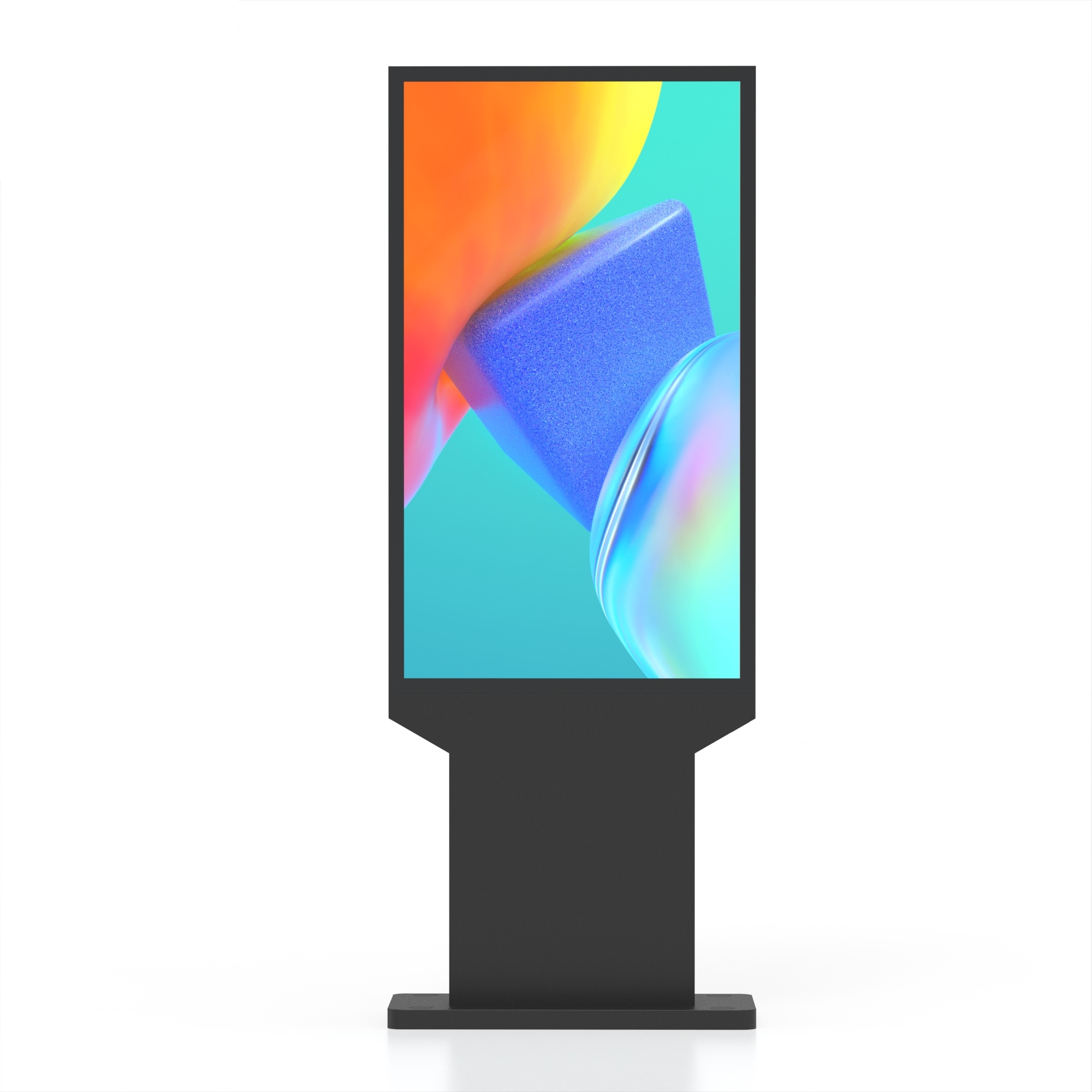 65" Digitale Outdoor Infostele, Signage / 4K / Schwarz / Touch Display / Ekiosk / Android – Bild 2
