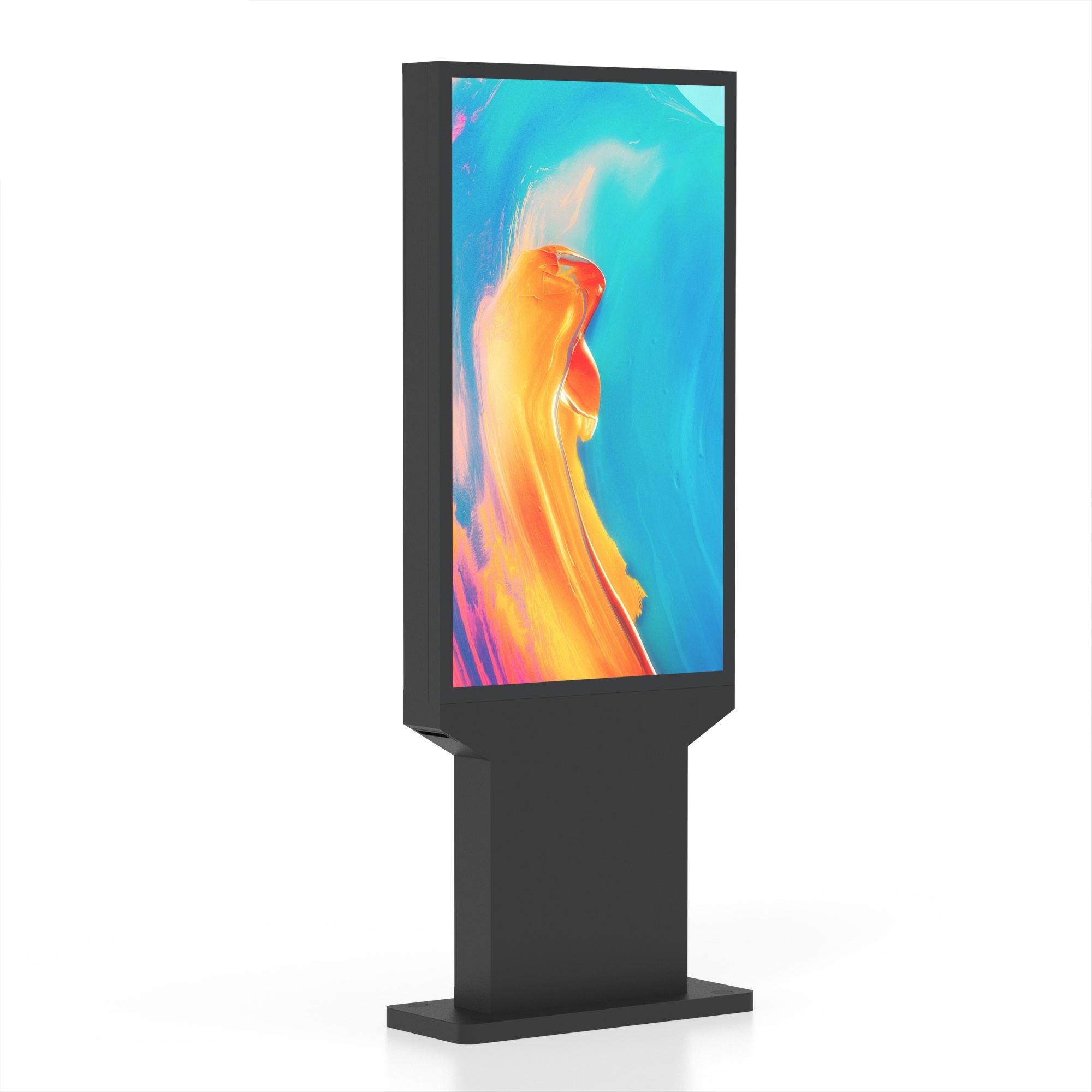 65" Digitale Outdoor Infostele, Signage / 4K / Schwarz / Touch Display / Ekiosk / Android – Bild 3