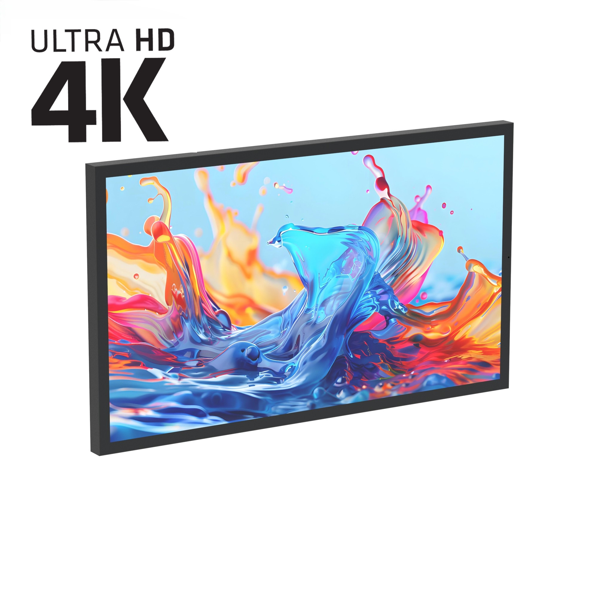 65" Outdoor Wand Terminal, Signage / 4K / Schwarz / Touch Display / Ekiosk / Android